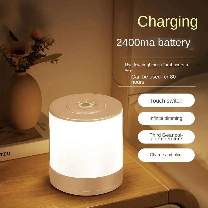 Veilleuse LED à capteur tactile pour enfants, lumière à intensité variable en continu, à côté de la lampe, chargement USB, lampe de table, veilleuse pour bébé, chambre à coucher