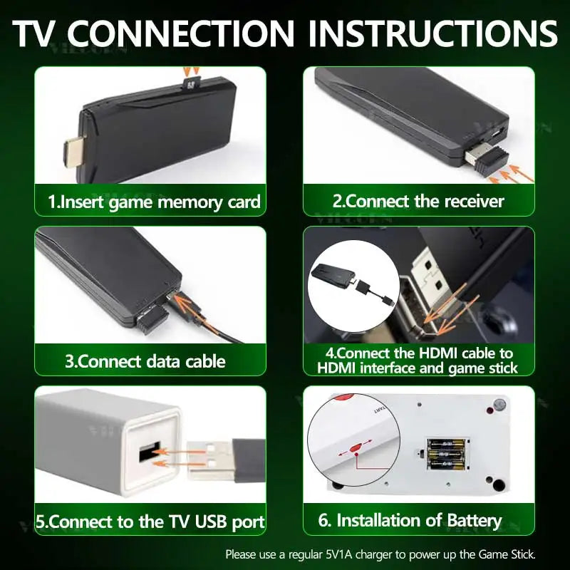4K HD Arcade Video Game Console, Retro Gaming Stick for MAME FBA PS1 Arcade Emulator with Dual Joysticks