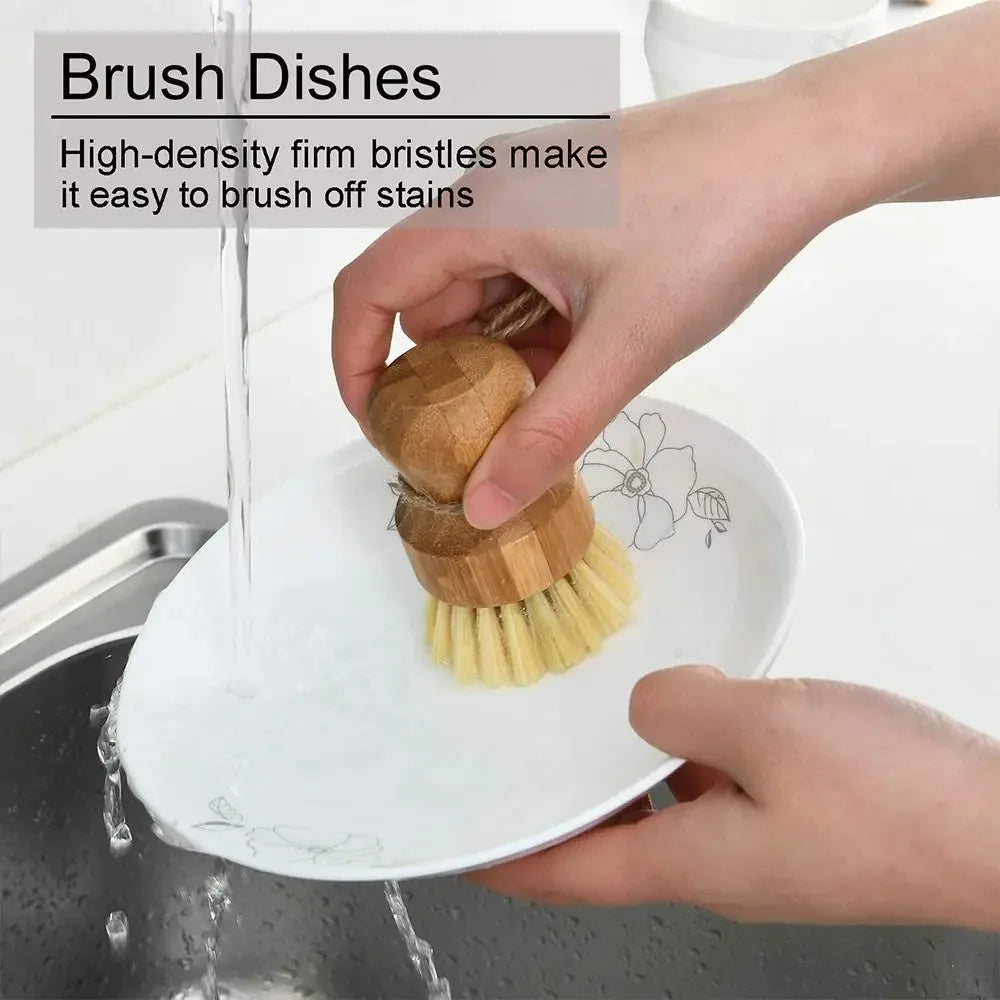 Brosse de nettoyage de cuisine, brosse à vaisselle en bois avec Sisal naturel et noix de coco, Durable, Portable, écologique, zéro déchets, 2 pièces/ensemble