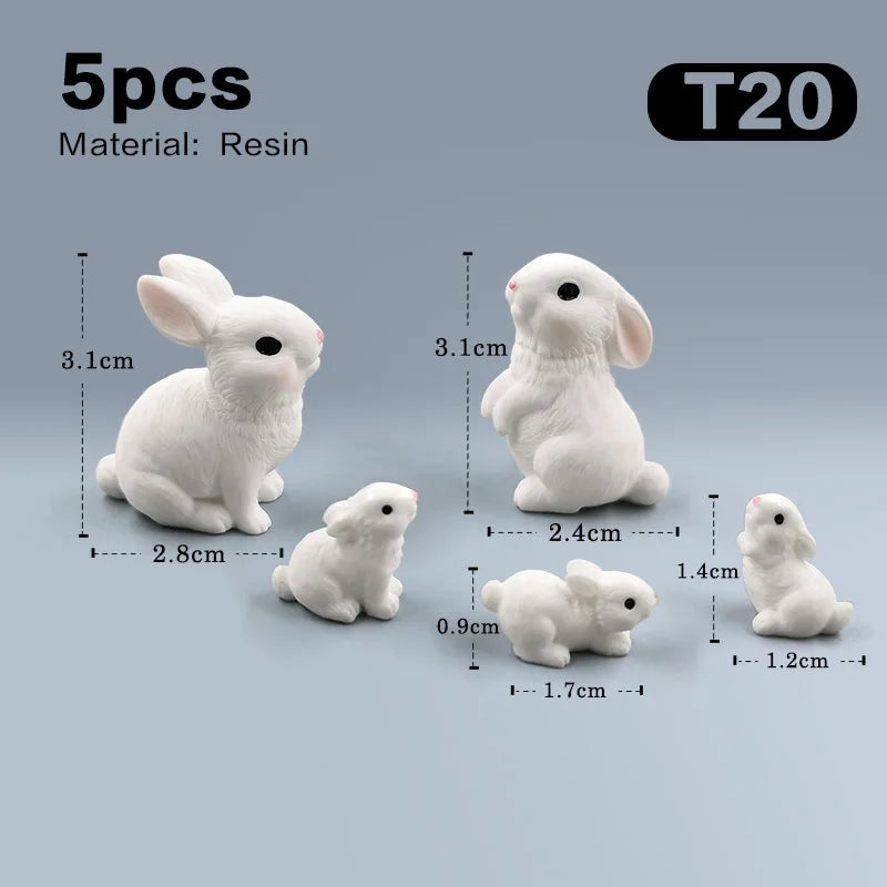 Figurine de lapin de pâques de noël, bricolage, paysage, maison, Kawaii, décor de chambre Miniature, accessoires de décoration de jardin féerique, moderne, 2025