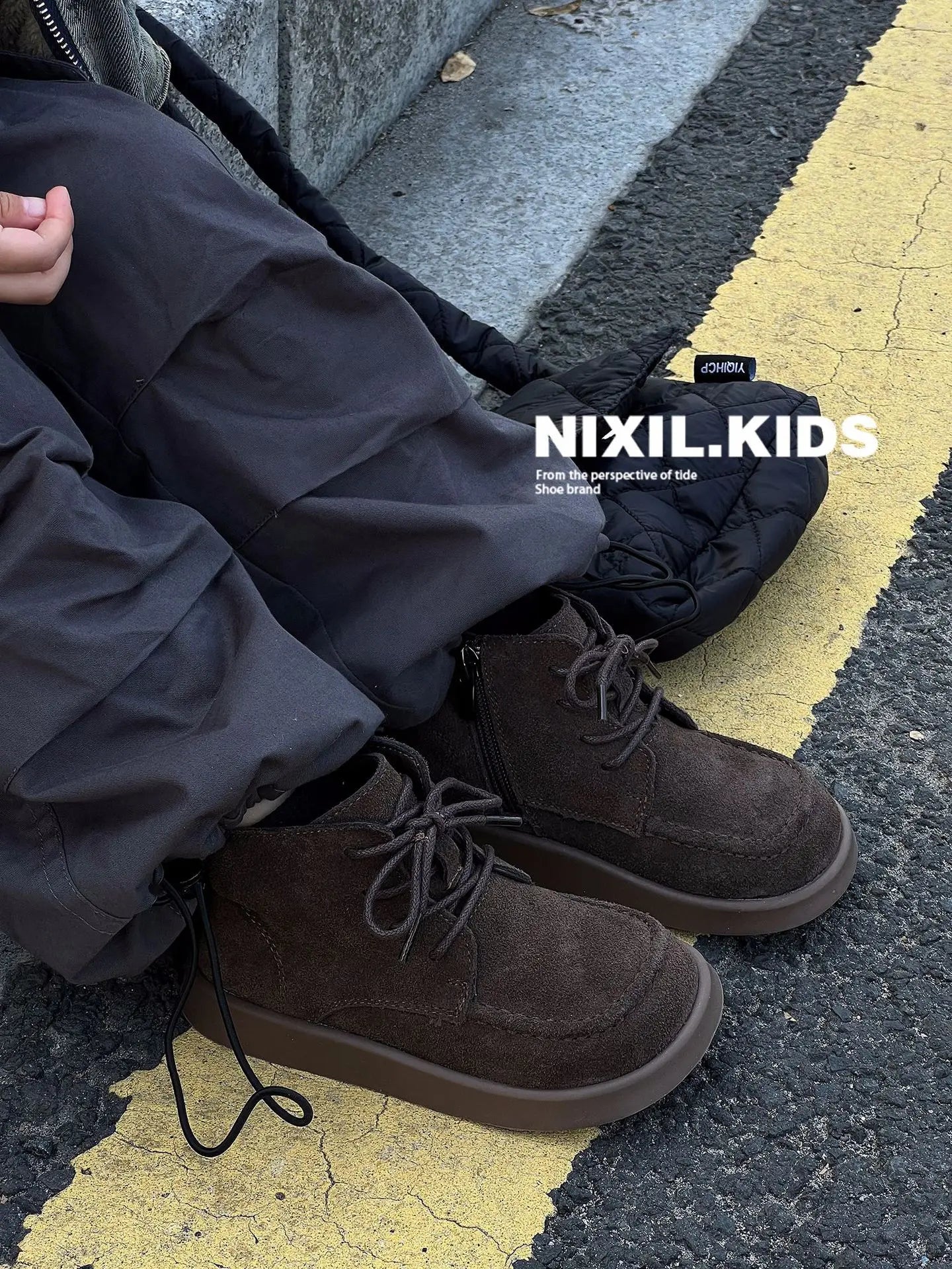 Bottes de neige en cuir véritable pour enfants, peluche, daim, semelle souple, rinçage, extérieur, chaud, garçons, filles, taille 22-33, hiver