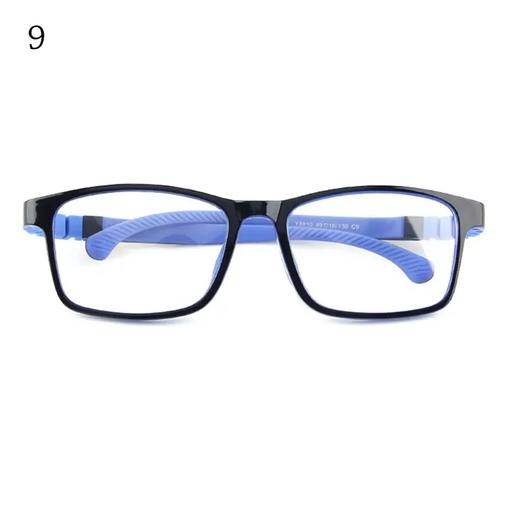 Children's blue light blocking glasses, silicone, for boys and girls, for computer use, ultra-lightweight, square, transparent