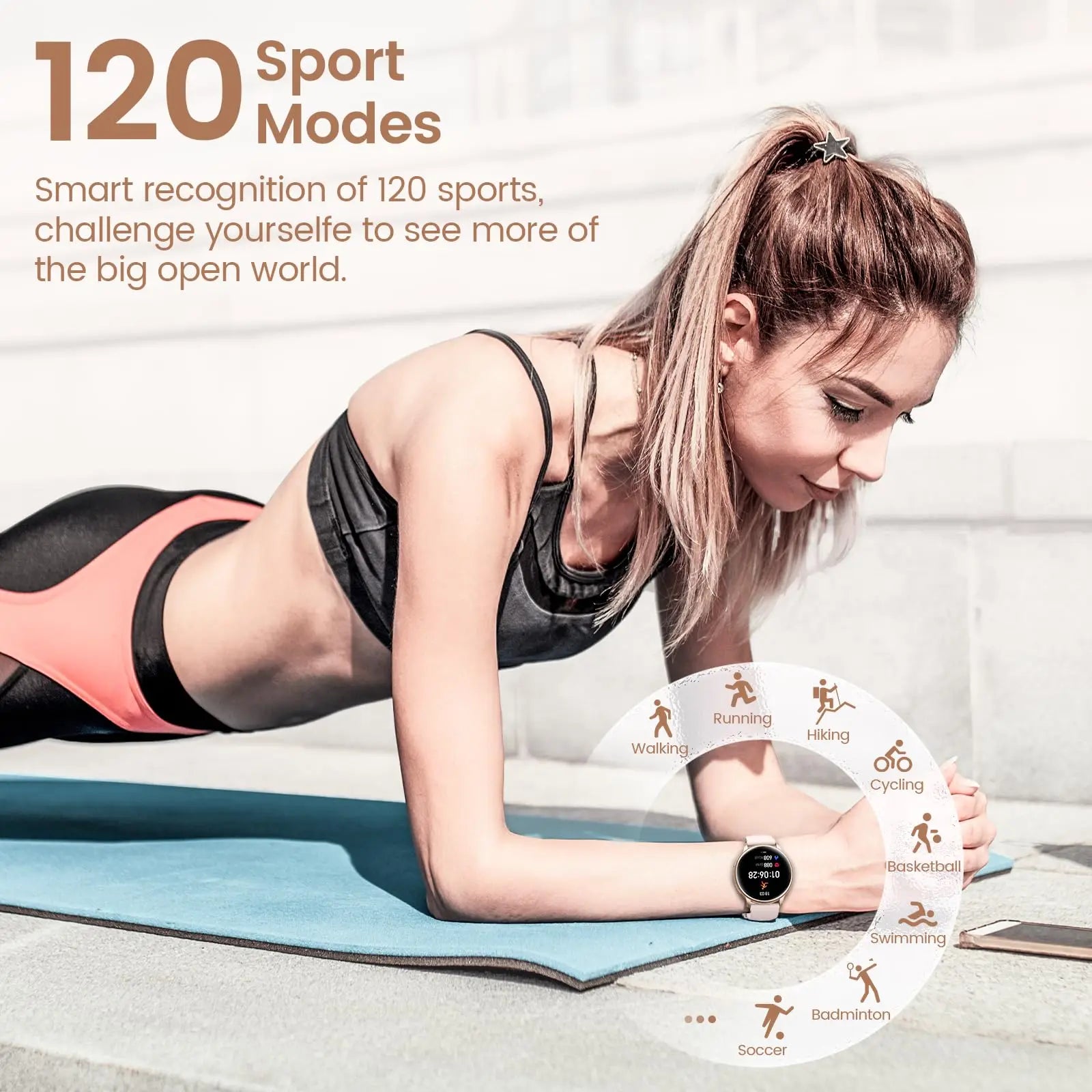 Montre intelligente pour femme avec fonction téléphone, écran tactile HD 1,39 pouces avec moniteur, cycle menstruel, surveillance du sommeil, pedom