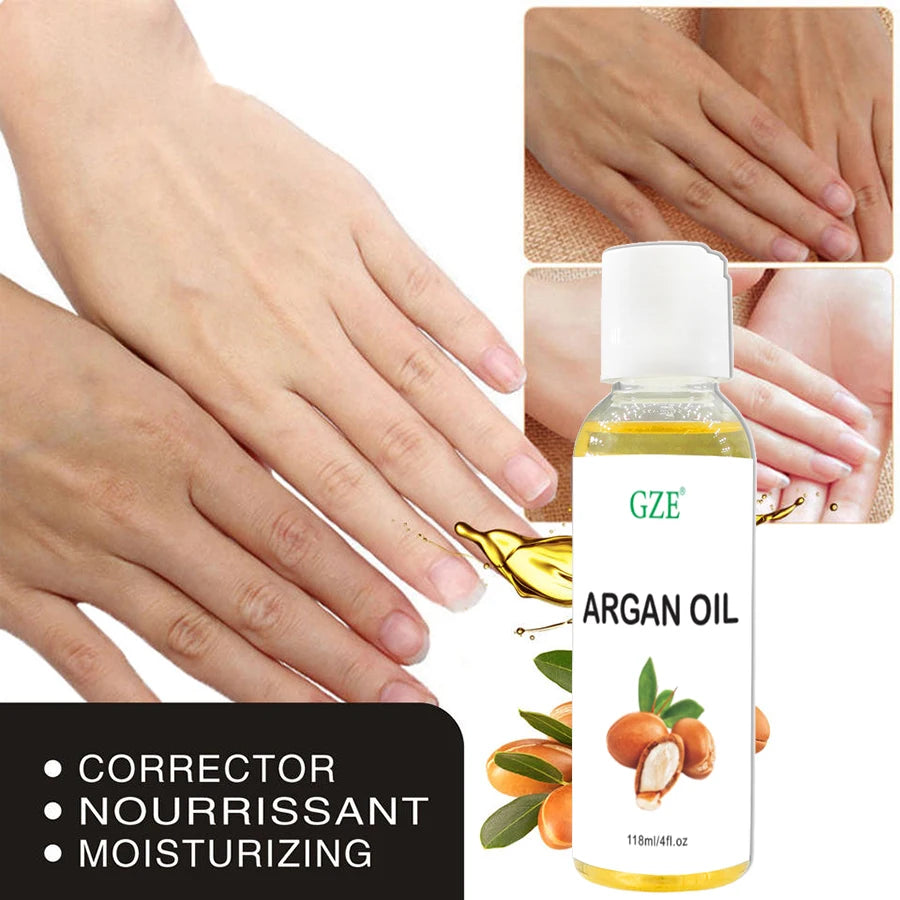GZE Huile d'argan marocaine biologique Hydratant pur pressé à froid vierge de qualité supérieure pour peau sèche, endommagée, cheveux, visage, corps, cuir chevelu