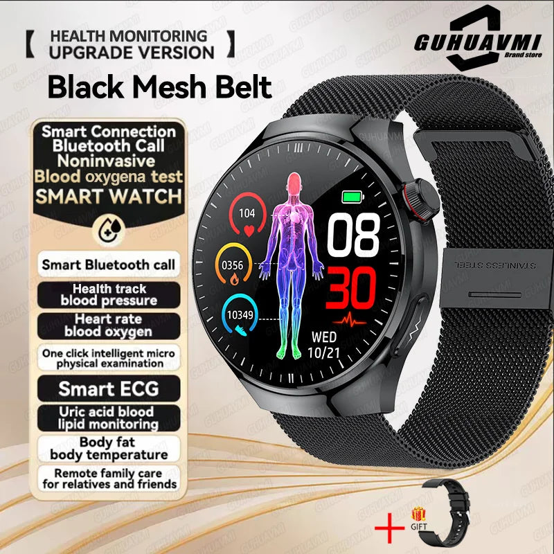 Nouvelle surveillance de la santé montre intelligente examen physique santé Wacth pression artérielle ECG + PPG Sport appel Smartwatch pour Android iOS