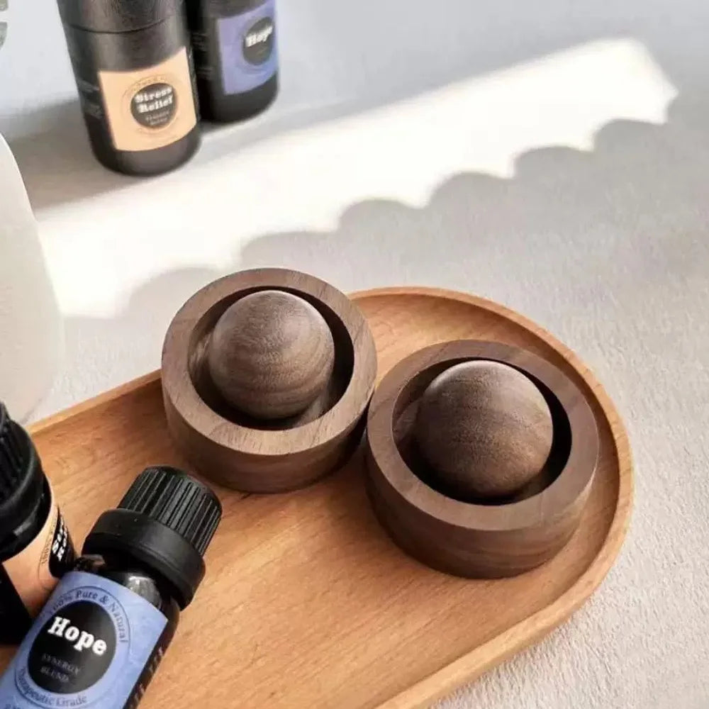 Diffuseurs d'huiles essentielles en bois – Diffuseur de décoration de chambre à coucher à dispersion de parfum naturel de conception sphérique pour parfum de chambre à coucher