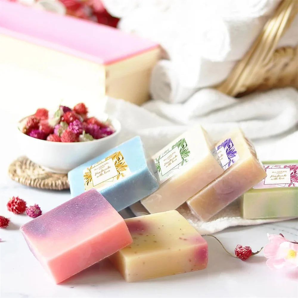 Kit de fabrication de savon fait à la main, boîte de découpe en bambou et boîte intérieure avec moule en Silicone, coupe droite en acier inoxydable et coupe ondulée, bricolage
