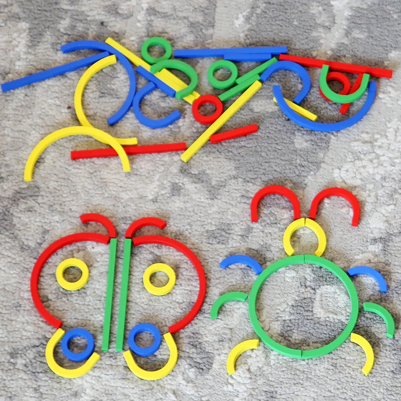 Jouets de puzzle pour l'éducation précoce des enfants, anneaux créatifs en bois, bâtons, puzzles, formation à la pensée logique abstraite, parent-enfant