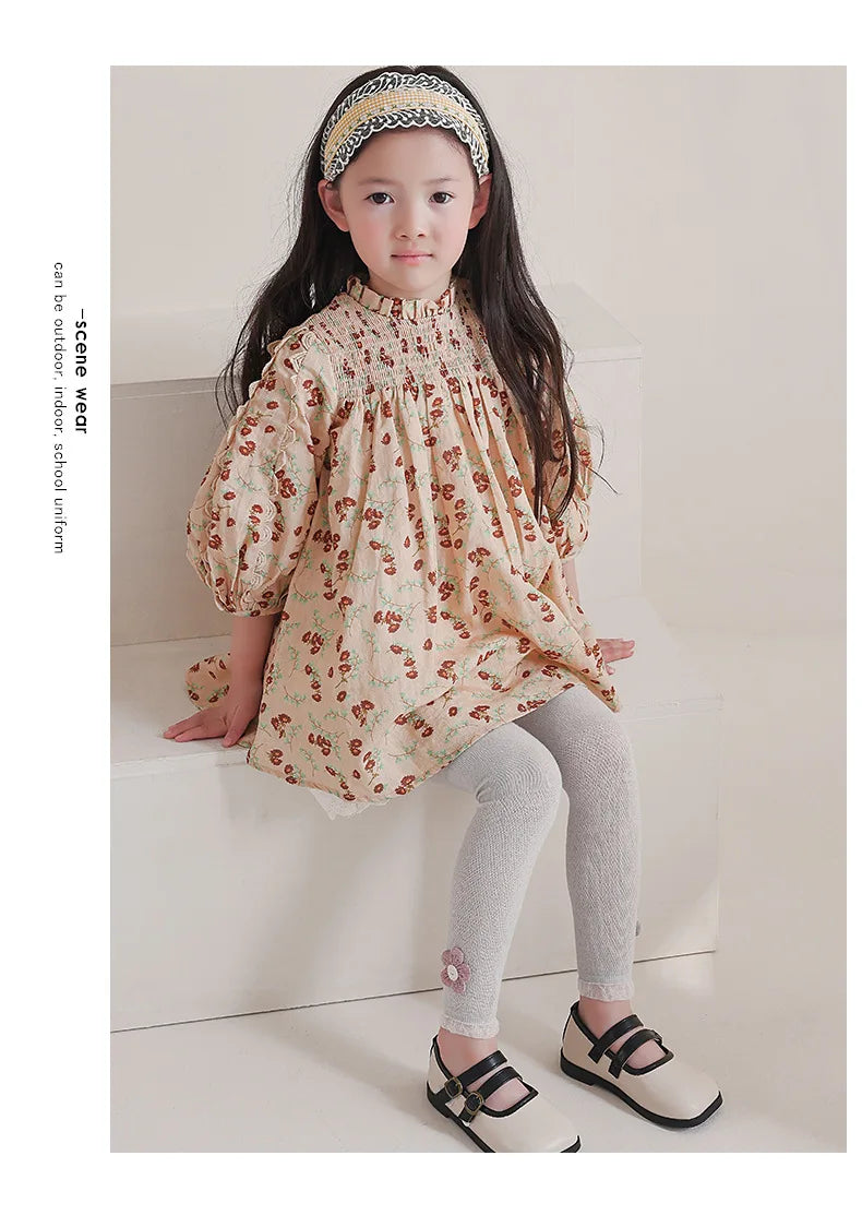 Leggings pour filles, pantalons ajourés pour enfants, vêtements d'été pour enfants, pantalons crayon à fleurs, Style coréen