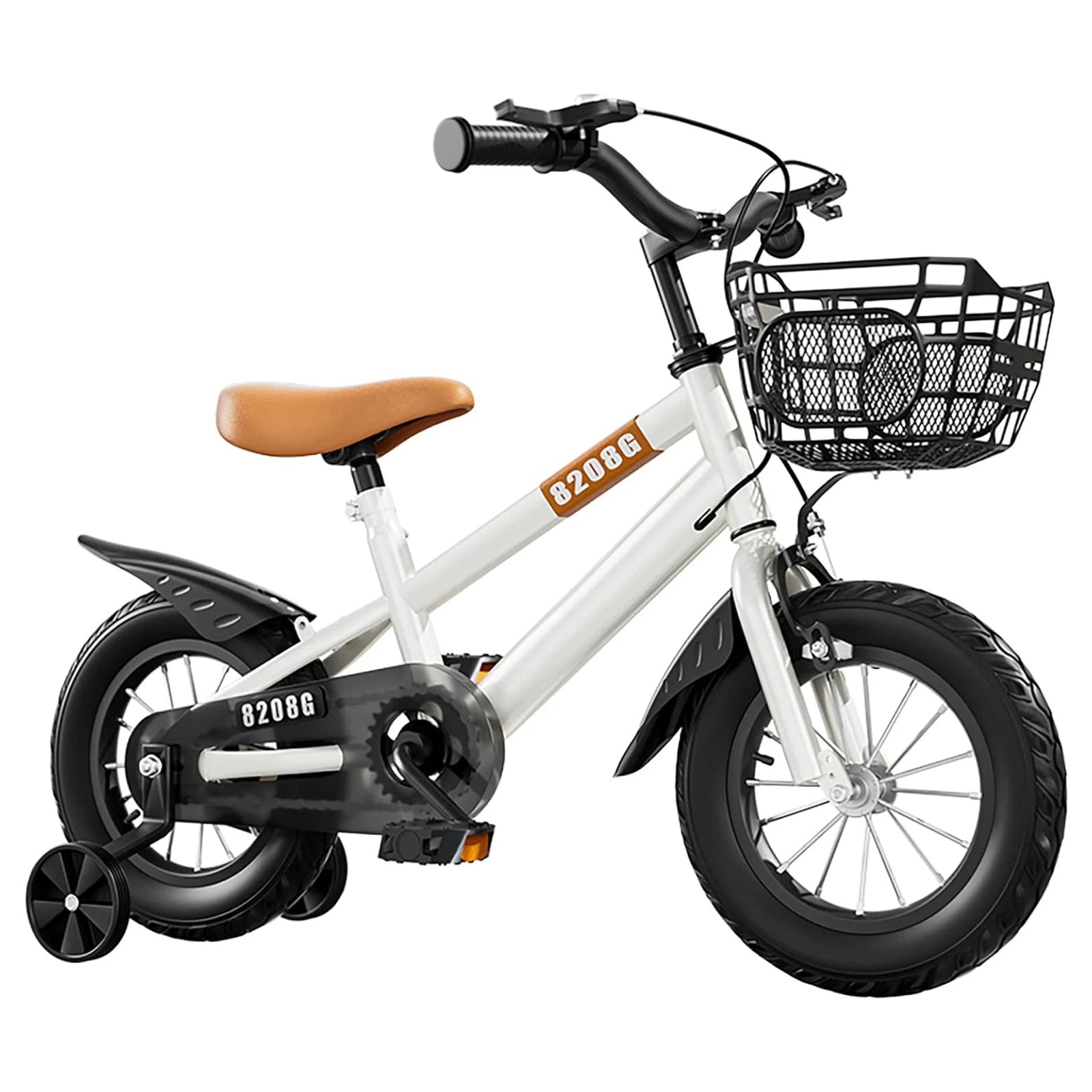 Children's bicycle for ages 3 to 7, bike with training wheels, with basket, 2024