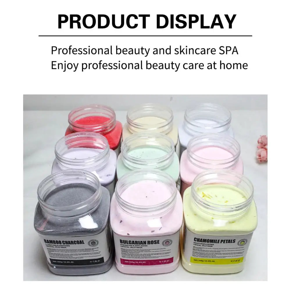 Masque de gelée de cristal de couleur, poudre hydratante, éclaircissante, traitement du visage pour produit de soins de la peau brillant
