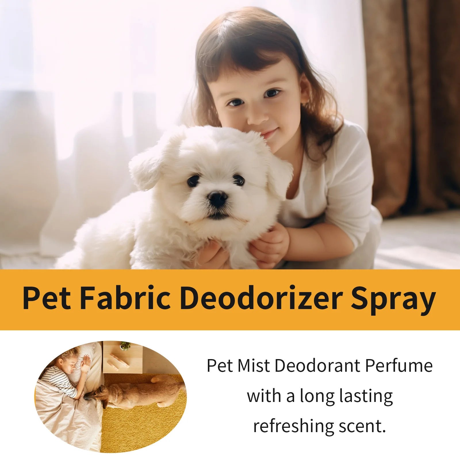 Spray déodorant naturel pour animaux de compagnie, 120ml, avec parfum frais, éliminateur d'odeur d'urine et dissolvant d'odeurs corporelles pour chien, neutralisant d'odeur sans danger pour les animaux de compagnie