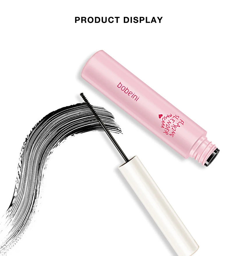 Mascara imperméable et sans maquillage, base allongée, cryptée, mince, bouclée et durable sans bavure