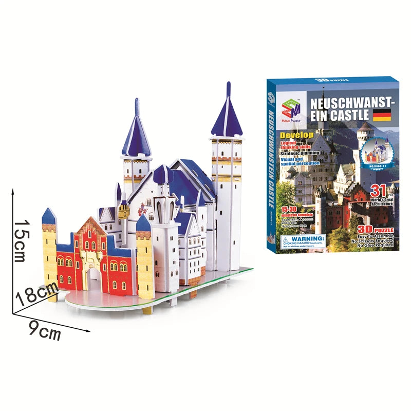 Jouets éducatifs Puzzles 3D jouets enfants développement intellectuel mondes Construction de bâtiments célèbres Puzzles 3D jouet