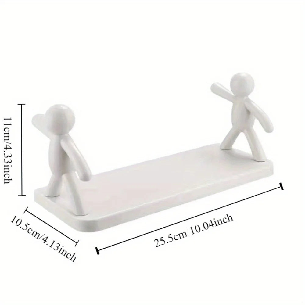 1pc petite personne support de rangement dessin animé Non poinçon support de rangement toilette salle de bain cosmétiques support de rangement assaisonnement pot tri support