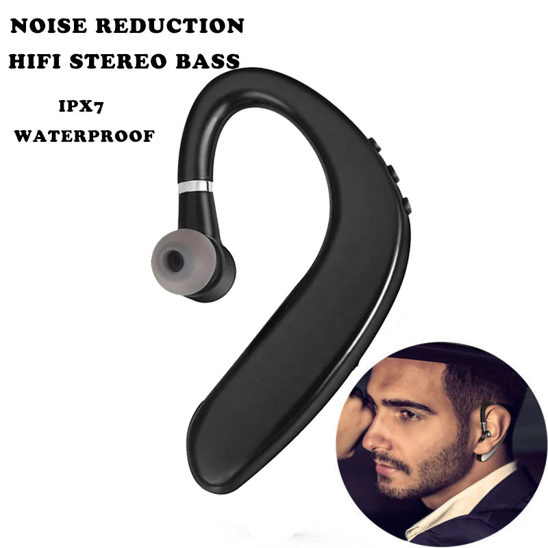 Casque sans fil Bluetooth 5.0 écouteurs HiFi stéréo étanche casque d'affaires écouteur mains libres avec micro pour téléphones intelligents
