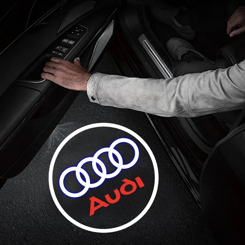 Projecteur Laser Led de Logo de lumière de bienvenue de porte de voiture, pour Audi A1 A3 A4 A5 A6 B5 B6 B7 B8 C5 C6 C7 A7 A8 Q3 Q5 Q7 TT 8V, accessoire de voiture