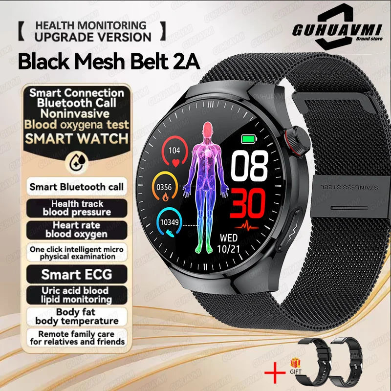 Nouvelle surveillance de la santé montre intelligente examen physique santé Wacth pression artérielle ECG + PPG Sport appel Smartwatch pour Android iOS