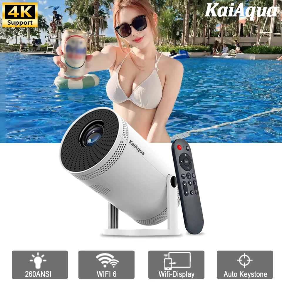 Projecteur domestique 4K 1280*720P double Wifi HDMI 260ANSI 180 ° Projecteur portatif extérieur flexible de cinéma vidéo BT5.0 nouveau PK HY300 Pro
