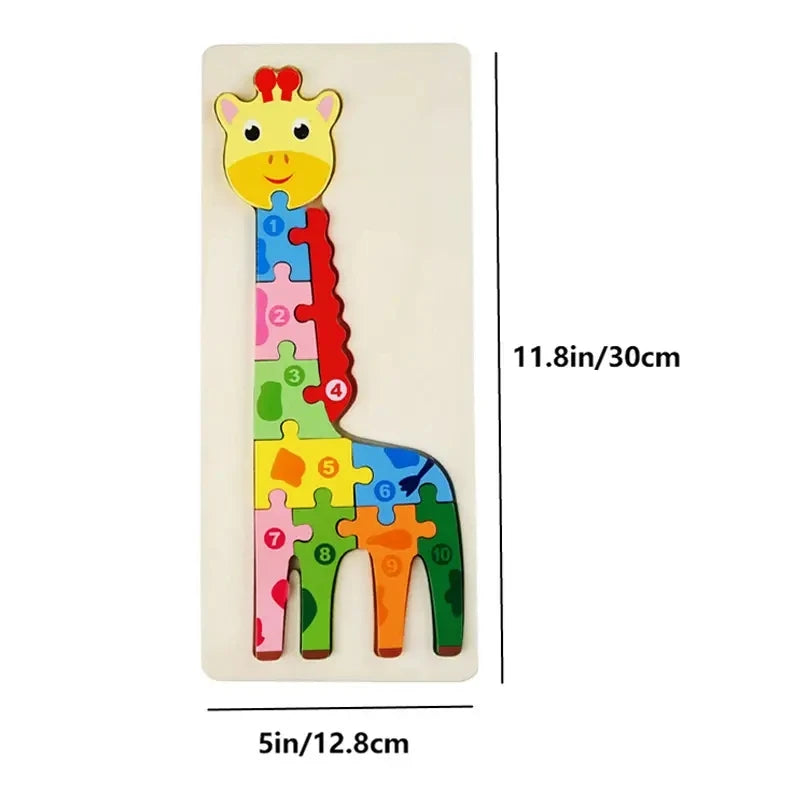Puzzles en bois pour enfants, puzzle de chiffres, puzzles de dinosaures et animaux, trafic, jouets de puzzle de personnages pour garçon et fille, cadeau idéal, 1-6