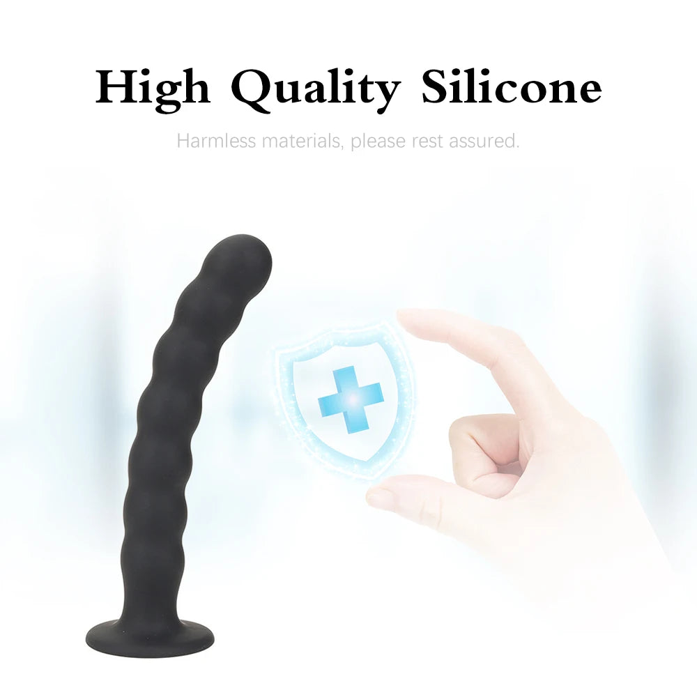 Sex toys for men and women, anal plug, prostate massager, sex products, vaginal stimulator with strong suction cup, silicone bead dildo