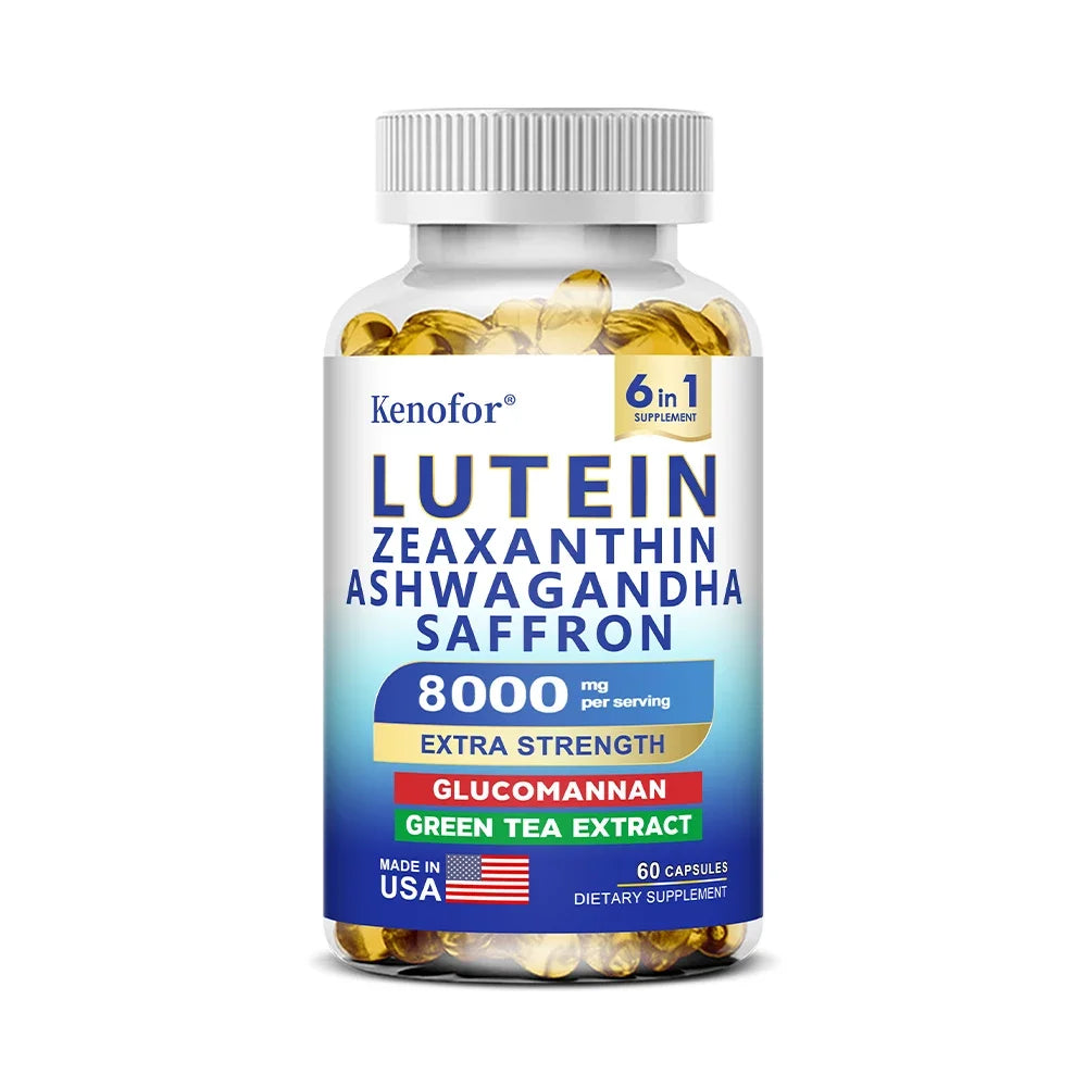 Suppléments de lutéine et de zeaxanthine, 8000 mg par service |   Complément alimentaire essentiel pour les vitamines oculaires et santé de la vision, NON GMO