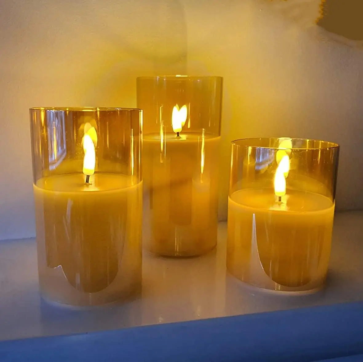 Bougies sans flamme 3D wick bougie LED électrique à piles avec télécommande pour fête hôtel mariage décoration d'anniversaire