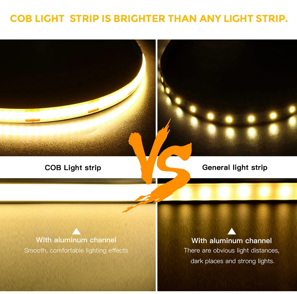 5V USB COB LED strip light, with manual scanning motion sensor and touch dimming switch, 1M-5M LED strip light, kitchen and bedroom lighting