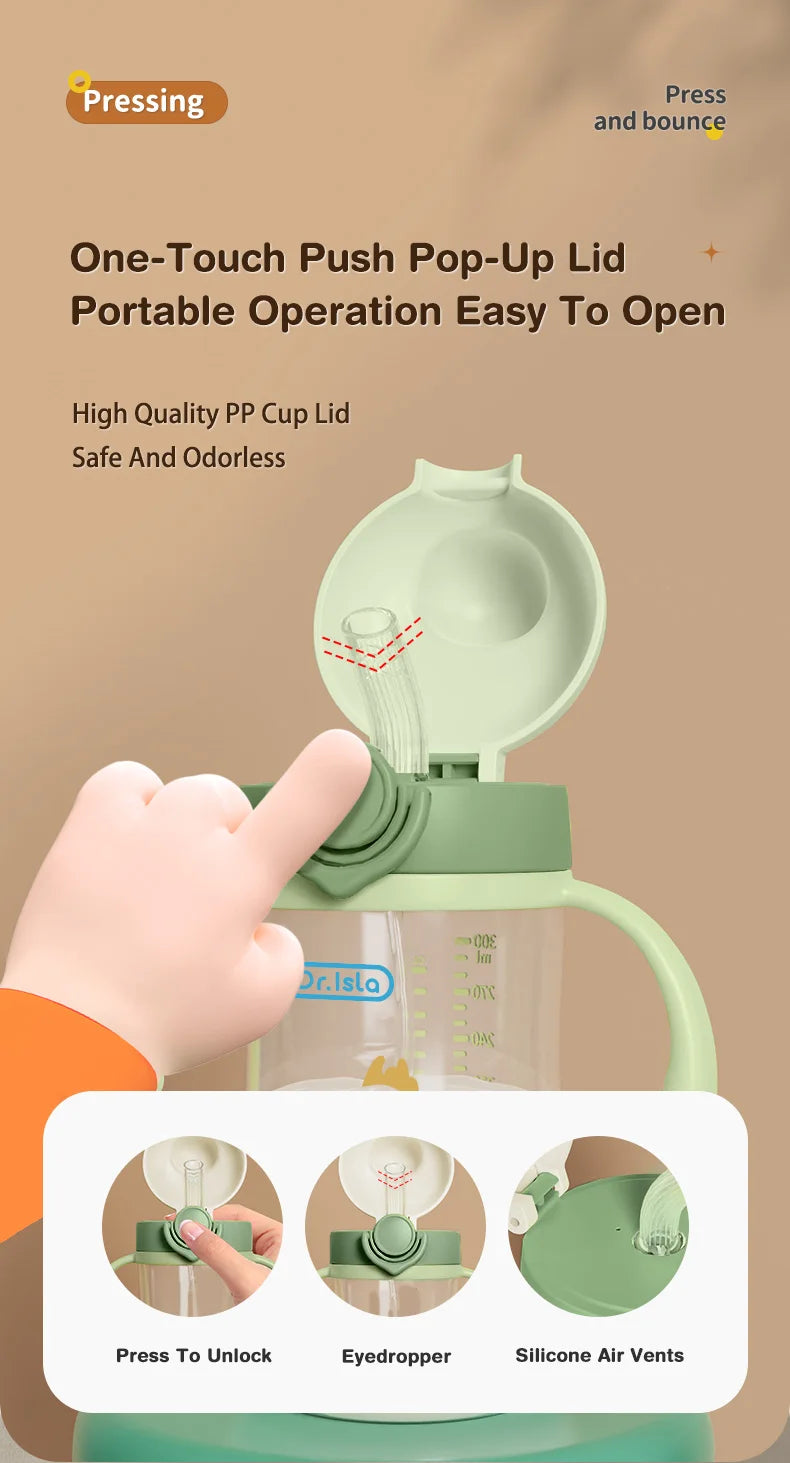 MAMIJOY 300ml biberons bébé tasse d'alimentation avec paille enfants apprendre alimentation bouteille à boire enfants formation tasses sans BPA