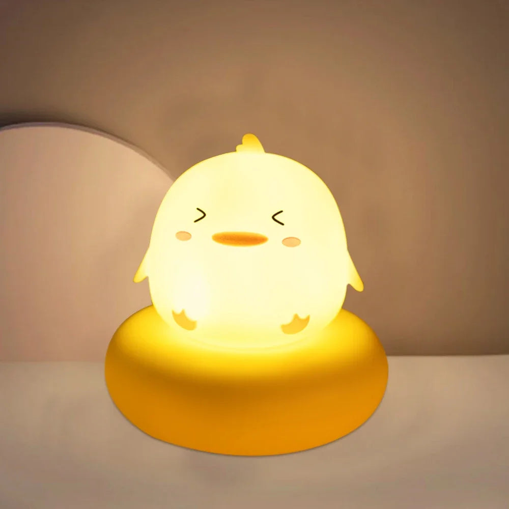 Veilleuse en forme d'animal mignon pour enfants, 3 niveaux, variable, lampe de couchage, commande tactile, veilleuse pour l'allaitement, décor pour tout-petits