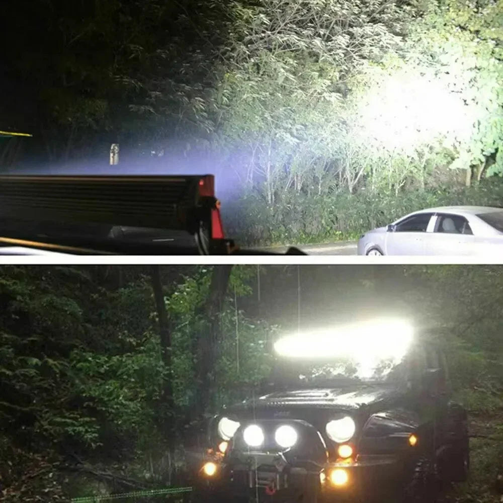 Phares à feux de route DRL étanches 12V: 6 feux de travail de voiture LED 18W pour suv, camions, remorques, conduite tout-terrain et antibrouillard, ampoules de phares