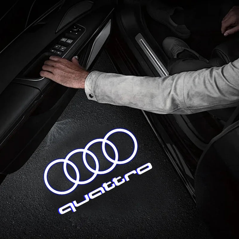 Projecteur Laser Led de Logo de lumière de bienvenue de porte de voiture, pour Audi A1 A3 A4 A5 A6 B5 B6 B7 B8 C5 C6 C7 A7 A8 Q3 Q5 Q7 TT 8V, accessoire de voiture