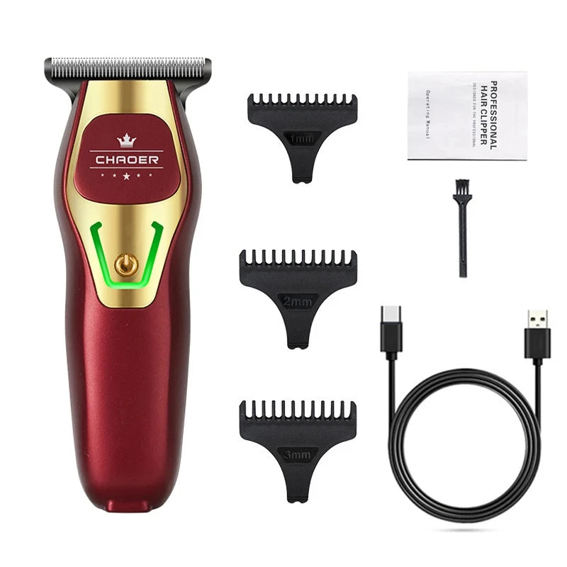 Tondeuse à cheveux professionnelle pour Salon de coiffure hommes rasoir tondeuse à barbe électrique lame en T 0 MM coupe-cheveux sans fil Machine de coupe de cheveux