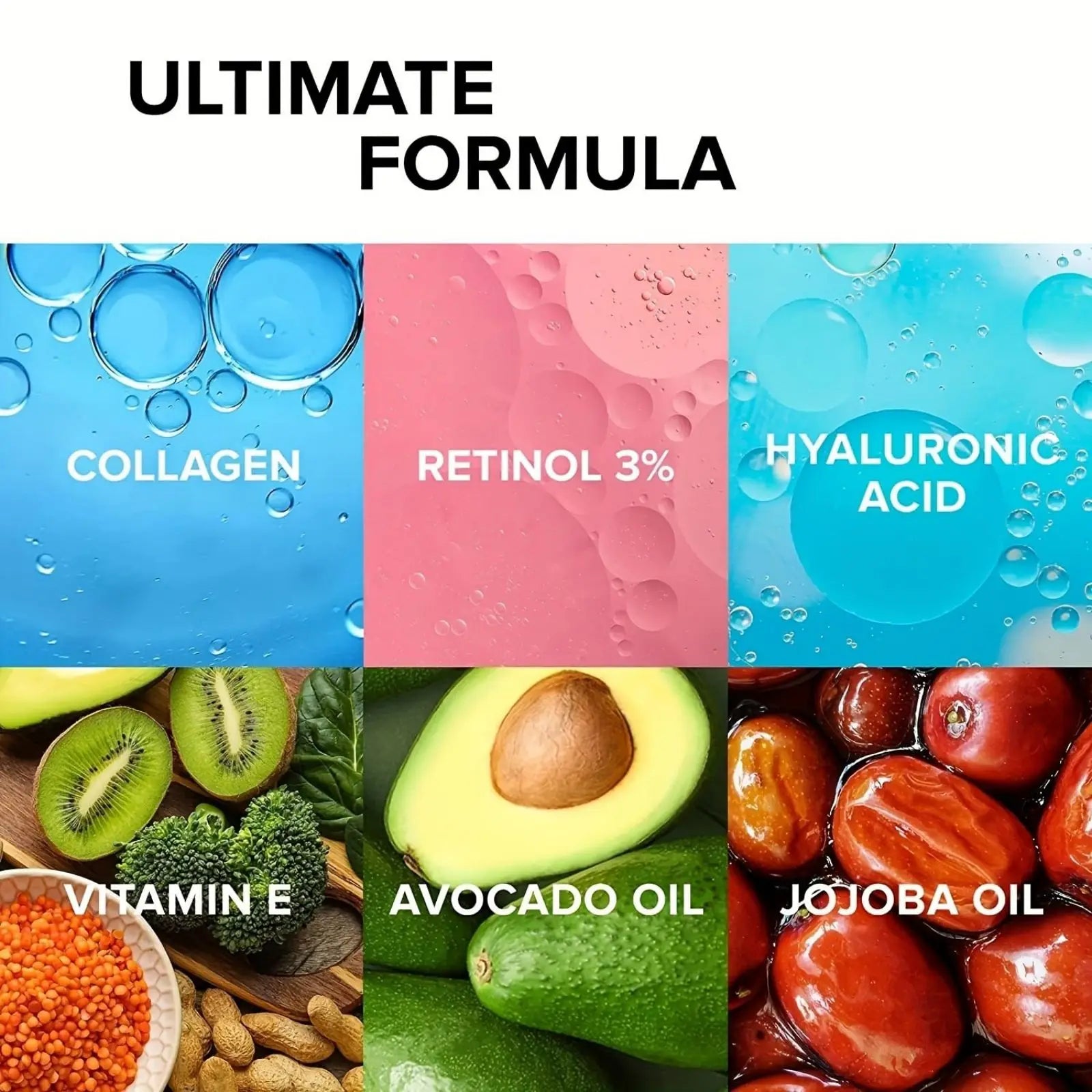 Crème au collagène pour le visage au rétinol et à l'acide hyaluronique