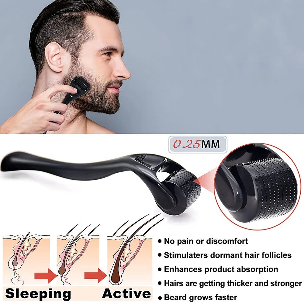 Ensemble complet de soins de barbe pour hommes, peigne à barbe, baume, peigne Double face avec rouleau, liquide de croissance de barbe, 5/7/8 pièces