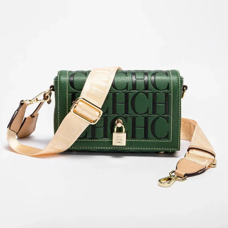 Women's shoulder bag, luxury brand, solid color fashion, printed handbag, fashion design, metal accessory model, buckle, 2025