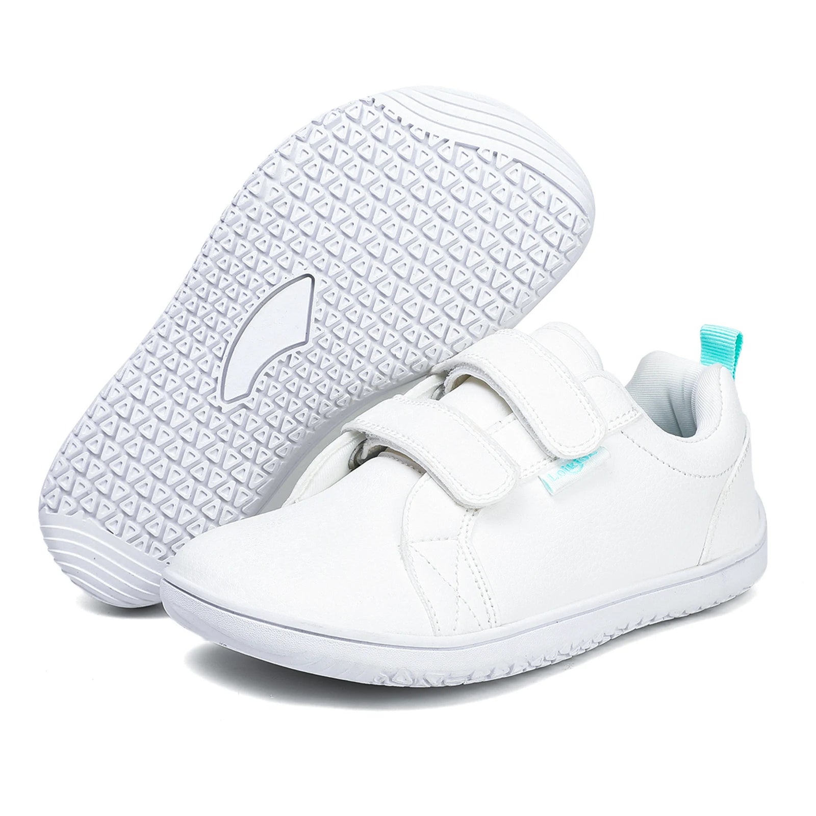 Chaussures Pieds Nus en Cuir Artificiel pour Garçon et Fille, Baskets Légères, Larges, Minimalistes, à la Mode, avec Boucle à Crochet, Plates de Marche