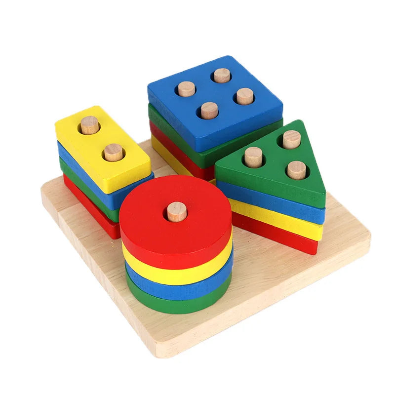 Jouets Montessori en bois pour enfants, jouets de tri et d'empilage en bois, Girt pour filles et garçons, jouets éducatifs précoces en forme de couleur pour les tout-petits