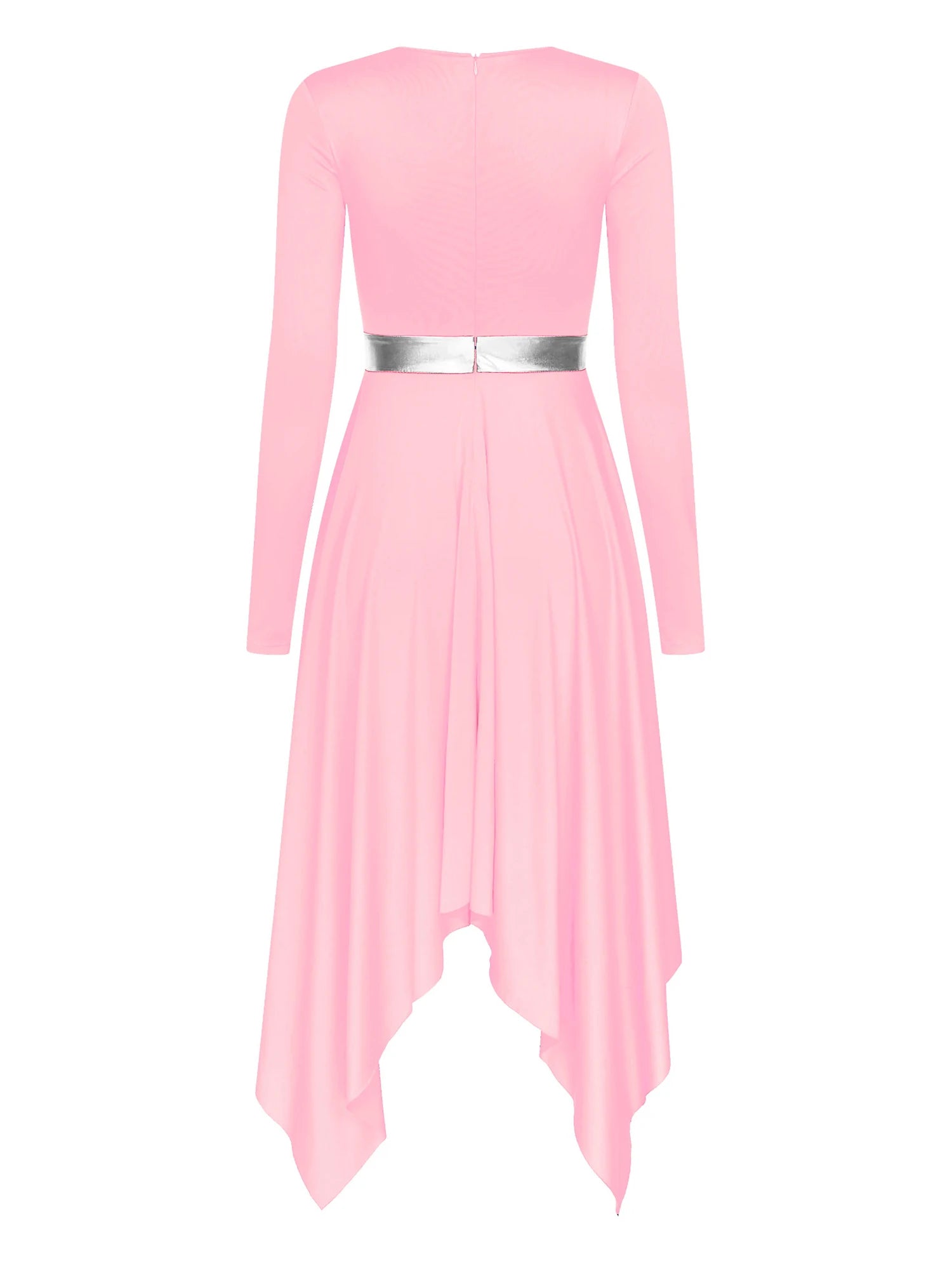 Robe de danse lyrique à manches longues pour femmes, robe à ourlet irrégulier, costume de spectacle liturgique, vêtements de danse modernes, culte de la chorale d'église