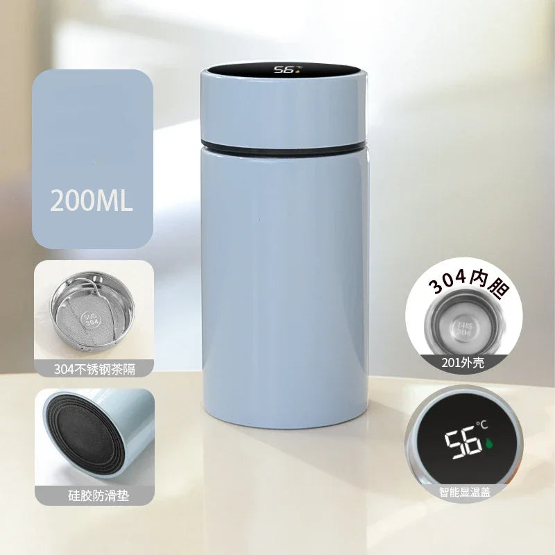 Bouteille d'eau Thermos intelligente de 200ML, affichage Intelligent de la température, flacons sous vide en acier inoxydable, avec filtre, tasse en T