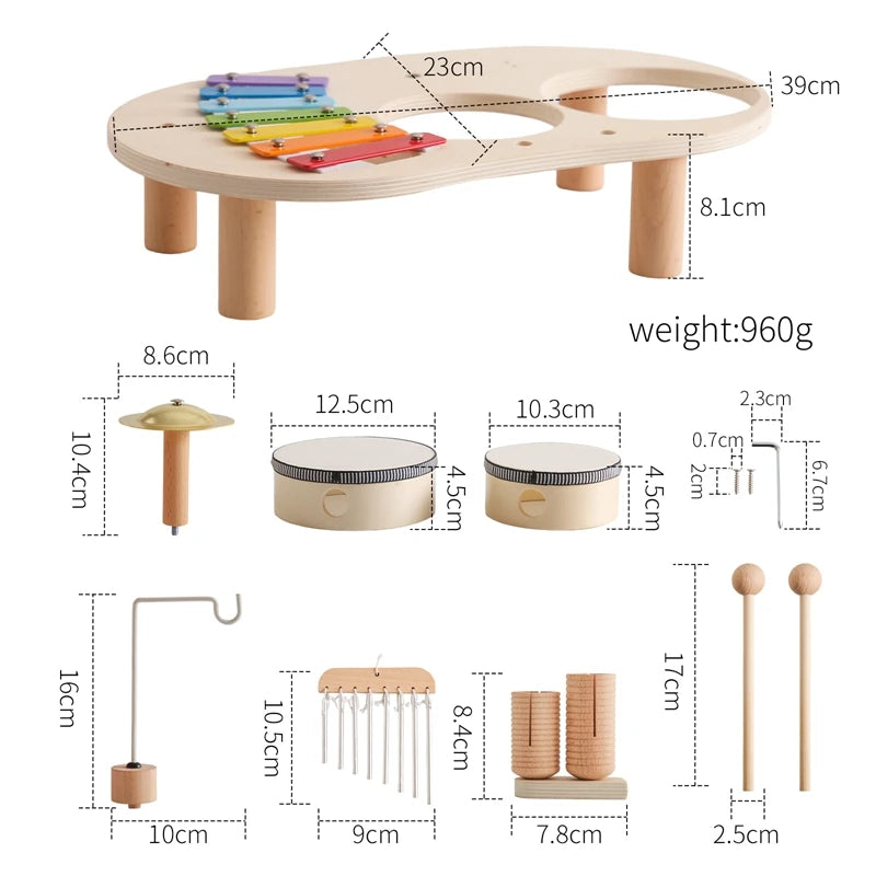 Jouets éducatifs pour bébés, cloches éoliennes en bois, jouets musicaux Montessori pour enfants, Xylophone, cadeaux d'anniversaire pour nouveau-nés, jouets de Table musicale