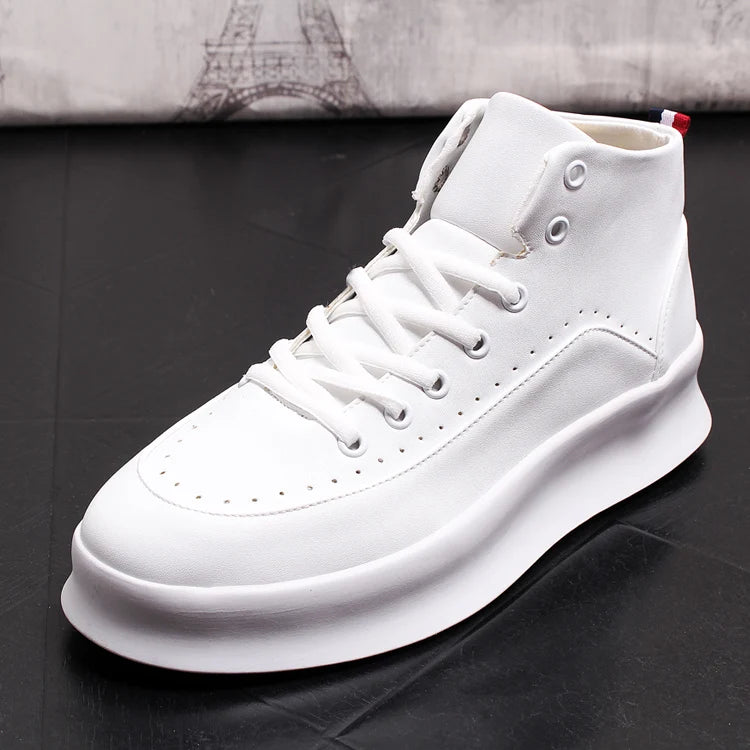 Marque designer hommes bottes rouge blanc chaussures en cuir de vache beaux appartements chaussure plate-forme botte cheville botas masculinas chaussures homme