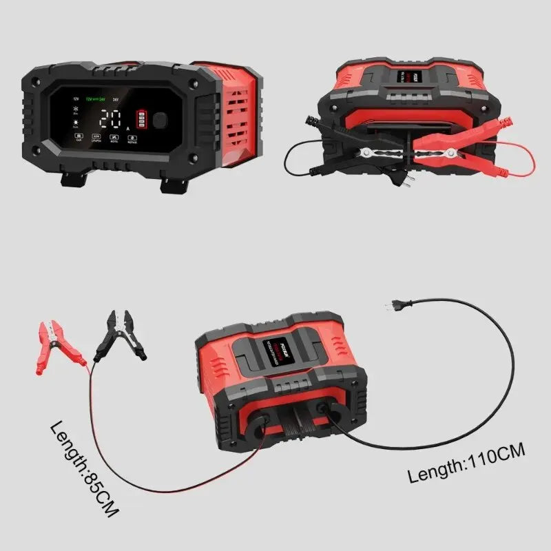 Chargeur de batterie intelligent pour voiture et moto, chargeurs de batterie au lithium, AGM GEL, plomb-acide, veFePO4, 20A, 10A, 12V, 24V