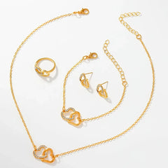 Ensemble de montre-bracelet à quartz pour femme, horloge pour femme, cadran romain, design de marque de luxe, décontracté, 6 pièces