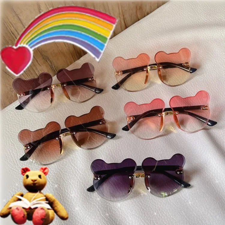 Lunettes de soleil en forme d'ours pour enfants, lunettes de soleil de dessin animé pour enfants, lunettes anti-absorbe ouissement pour garçons, lunettes de conducteur de lunettes de soleil carillon pour filles