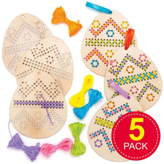 DIY embroidery kit, Easter egg embroidery craft set, children's wooden craft, children's sewing project for Easter decorations