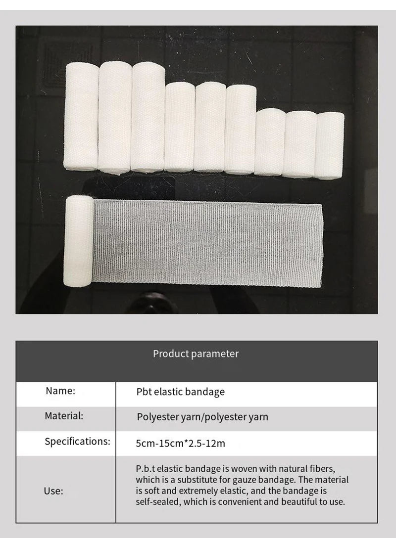 5-10 rouleaux/Lot 10cm x 4.5m PBT pansement élastique trousse de premiers soins rouleau de gaze pansement médical soins d'urgence pansement