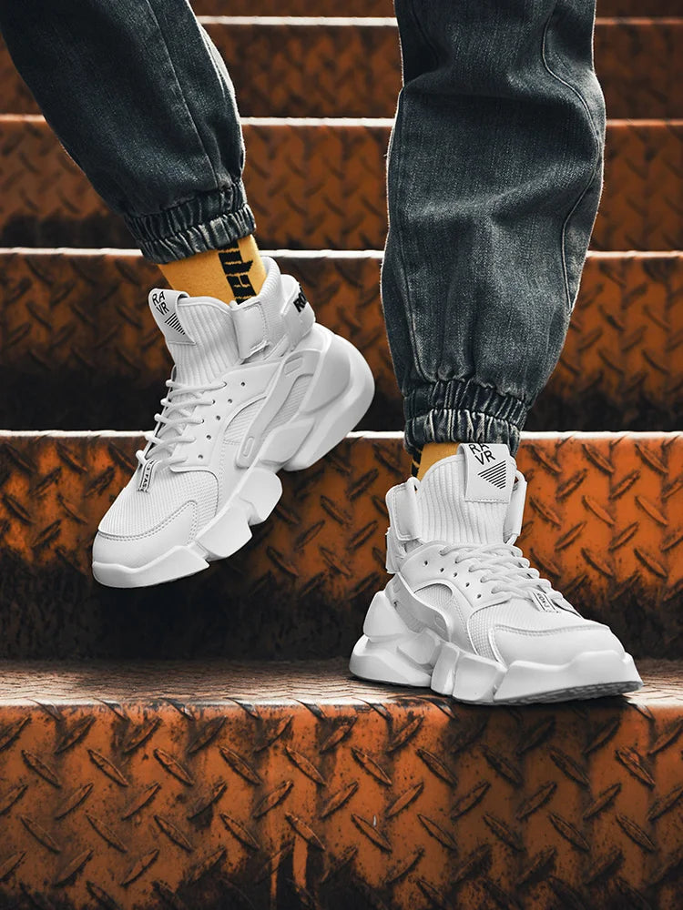Chaussures pour hommes nouveau haut de gamme Beige hommes baskets grosses hommes chaussures rehausser la mode décontracté grande taille amortissement chaussures de Tennis Zapatillas