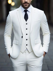 Costume blanc trois pièces pour hommes, Anti-rides, sans fer, costume formel d'affaires en fourrure antiadhésive, vêtements de travail sur le lieu de travail quatre saisons Dr