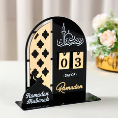 Calendrier de compte à rebours en acrylique pour Ramadan, ornements, cadeaux Eid Mubarak, décor pour la maison, fournitures de fête musulmane islamique 2025 Kareem